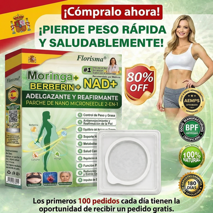Pago contra entrega [70 % de descuento] Florisma® 👩‍⚕️ Parches microagujeros premium 10 en 1 con moringa y berberina. Indicados para la obesidad, la diabetes, la apnea del sueño y los problemas articulares🌿