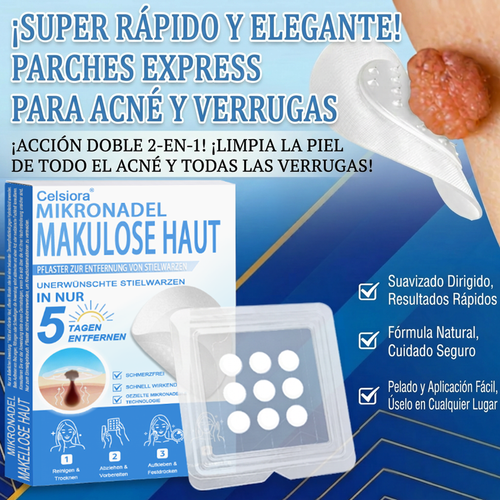 🌿  Fabricado en Alemania | Parche 2 en 1 de microagujas e hidrocoloide | Ayuda a mejorar la apariencia de lunares elevados, acné, verrugas planas y acrocordones | Ayuda a mejorar arrugas, cicatrices e imperfecciones de la piel