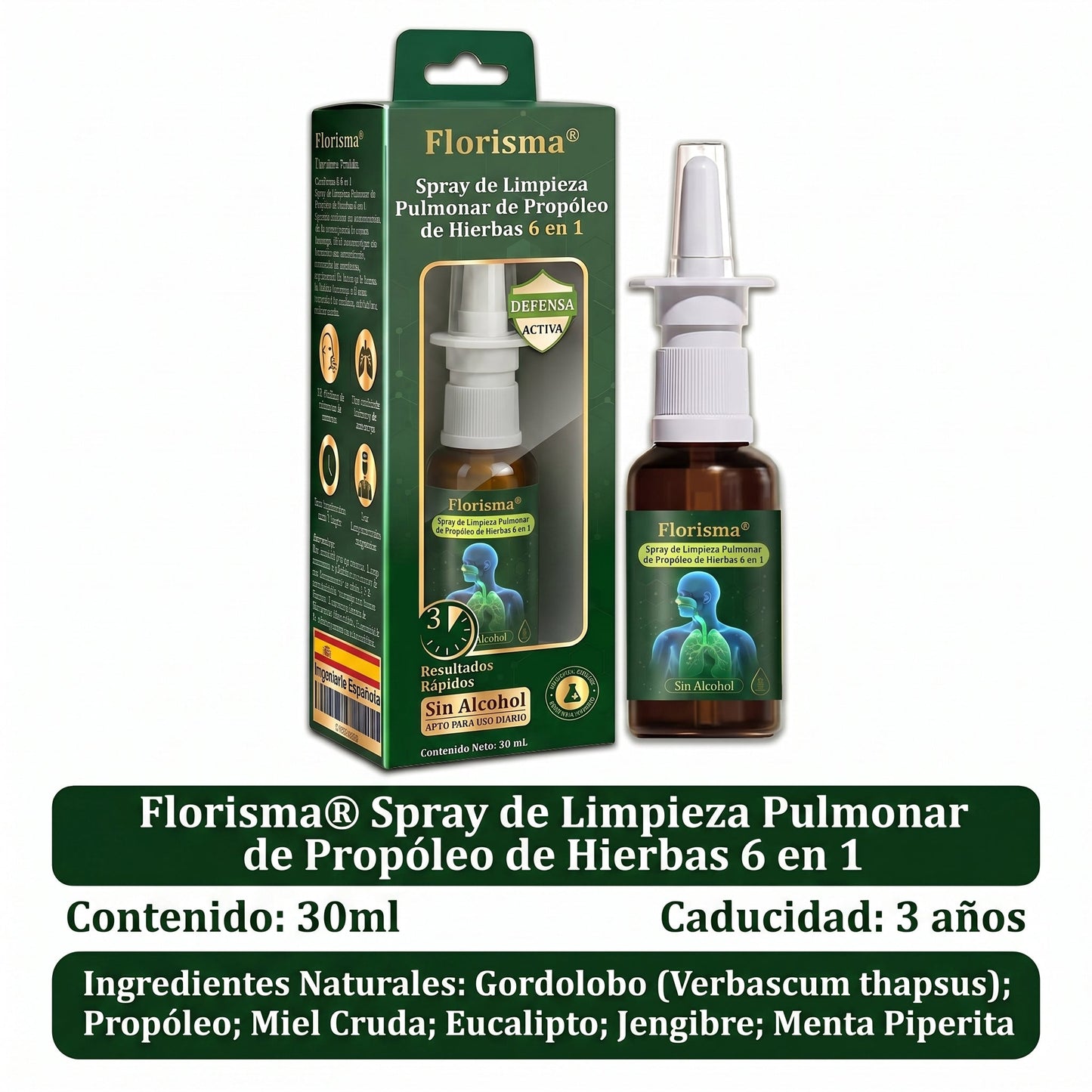 💚💫Tienda oficial：Florisma® Spray de Limpieza Pulmonar de Propóleo de Hierbas 6 en 1(Alivio inmediato, efectos a largo plazo)