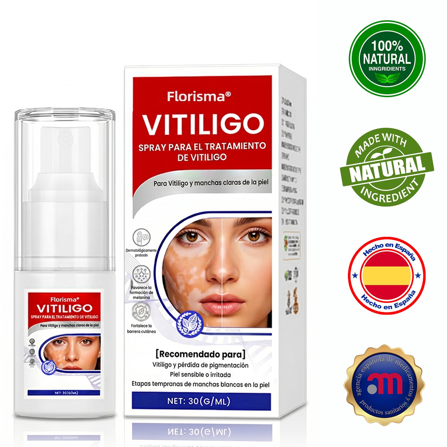 Florisma®🌷🥑 spray de cuidado para el vitíligo – resultados visibles en pocas semanas, 100 % natural y sin esteroides
