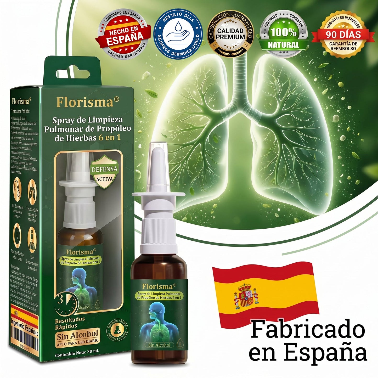 💚💫Tienda oficial：Florisma® Spray de Limpieza Pulmonar de Propóleo de Hierbas 6 en 1(Alivio inmediato, efectos a largo plazo)