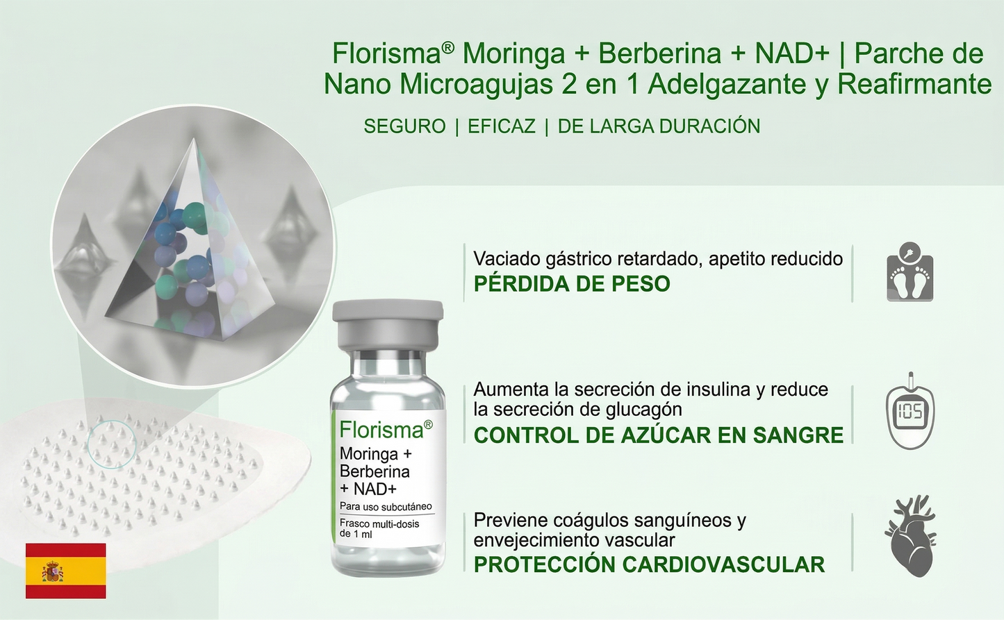 Pago contra entrega [70 % de descuento] Florisma® 👩‍⚕️ Parches microagujeros premium 10 en 1 con moringa y berberina. Indicados para la obesidad, la diabetes, la apnea del sueño y los problemas articulares💟