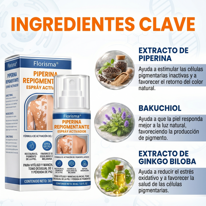 💙🍨 El spray activador de pigmentación Florisma® activa los melanocitos inactivos y restaura el tono natural de la piel.
