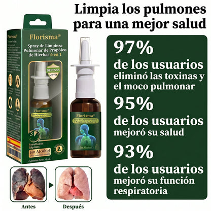 💚💫Tienda oficial：Florisma® Spray de Limpieza Pulmonar de Propóleo de Hierbas 6 en 1(Alivio inmediato, efectos a largo plazo)