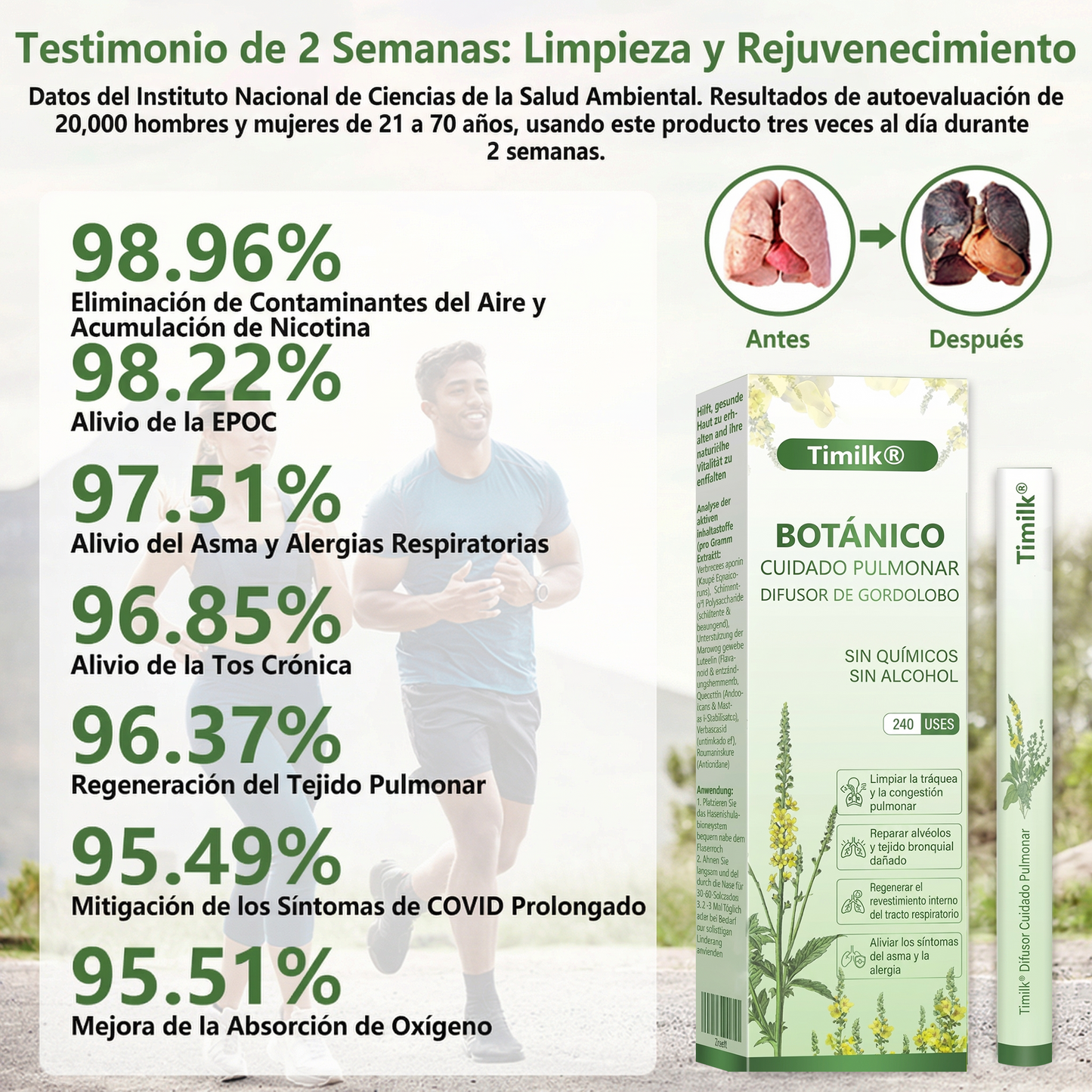 Timilk® 🍃Alivio rápido de la respiración · Apoya la limpieza y la apertura de los pulmones · Alivia la tos.🌱