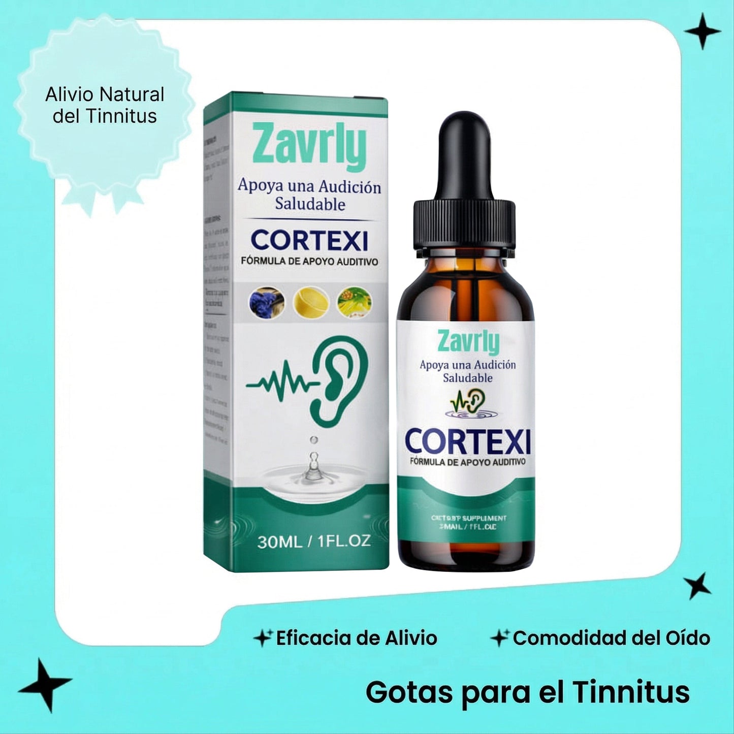 Zavrly Gotas para el tinnitus para unos oídos despejados y un confort absoluto – Obtenga un alivio instantáneo del tinnitus y las molestias auditivas🏆