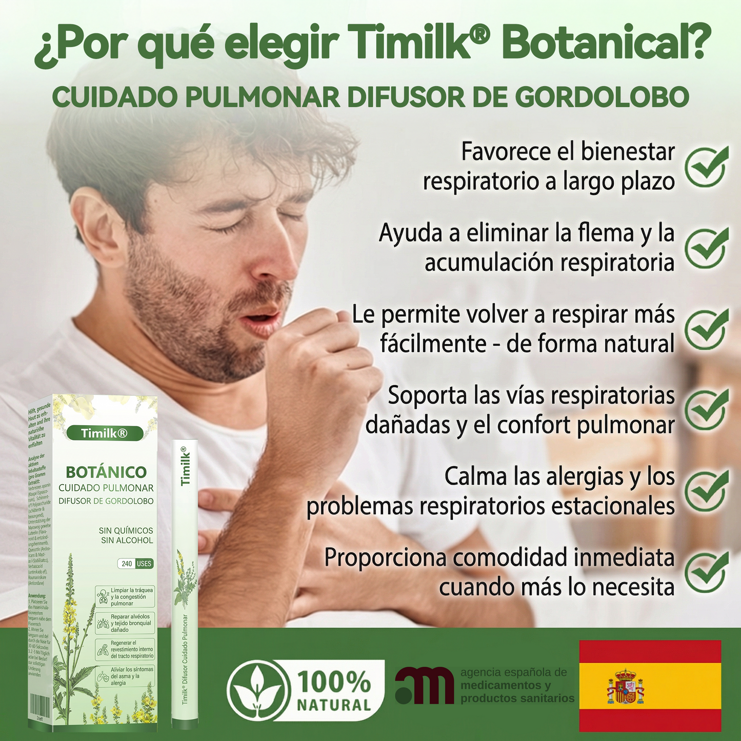 Timilk® 🍃Alivio rápido de la respiración · Apoya la limpieza y la apertura de los pulmones · Alivia la tos.🌱