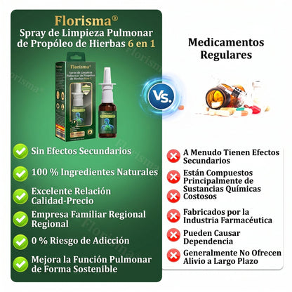 💚💫Tienda oficial：Florisma® Spray de Limpieza Pulmonar de Propóleo de Hierbas 6 en 1(Alivio inmediato, efectos a largo plazo)